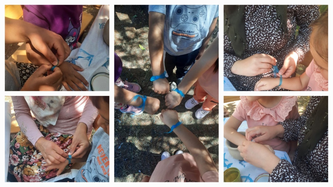 Okulumuz Ana Sınıfı öğrencilerinin ÇEDES projesi kapsaminda, Gazze ye gidin Sumud teknesine manevi destek amaçlı mavi kurdele bilekli etkinliği düzenlediler.